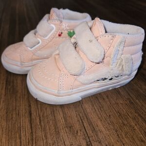 Vans Kids Peach Sneakers with Velcro Straps